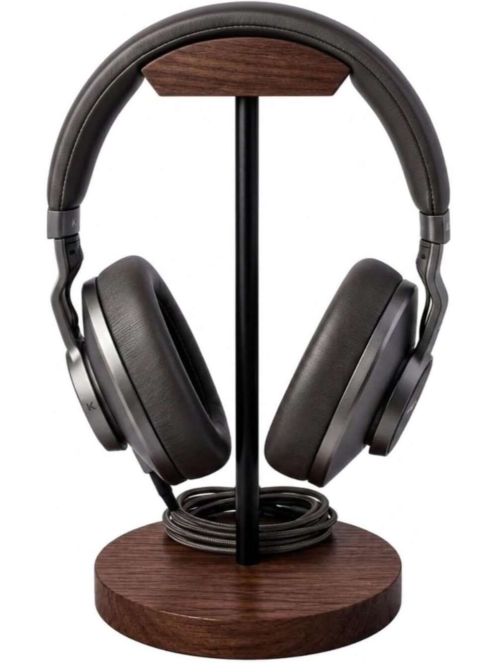 Headphone Holder Stand for Desk, Wood and Metal Headset Hanger Mount Hook Gaming